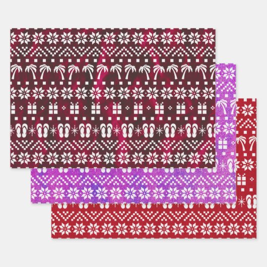 kerstpalmen en Teenslippers Inpakpapier Vel (Set)