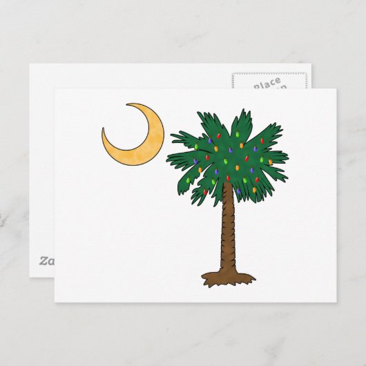 Kerstpalmetto Feestdagenkaart (Voorkant / Achterkant)