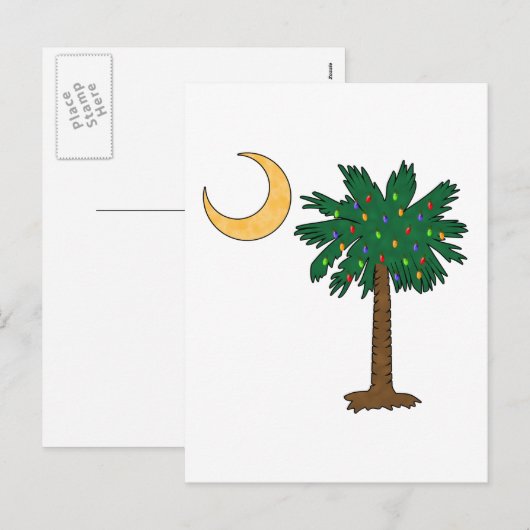 Kerstpalmetto Feestdagenkaart (Voorkant / Achterkant)