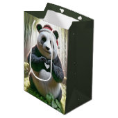 Kerstpanda Beer in het bamboe bos Medium Cadeauzakje (Voorkant Gekanteld)
