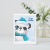 Kerstpanda Briefkaart (Staand voorkant)