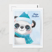 Kerstpanda Briefkaart (Voorkant / Achterkant)