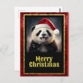 Kerstpanda Briefkaart (Voorkant / Achterkant)