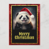 Kerstpanda Briefkaart (Voorkant)