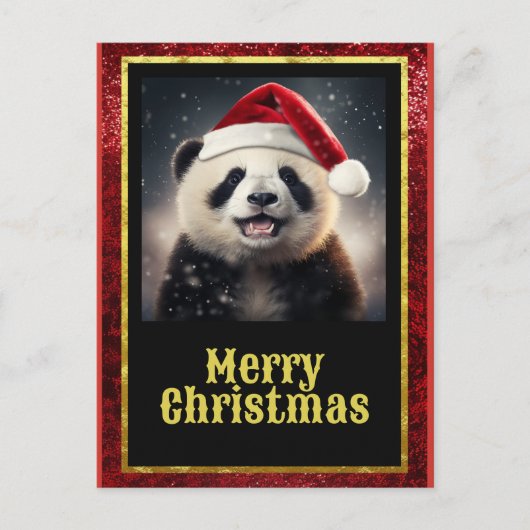 Kerstpanda Briefkaart (Voorkant)