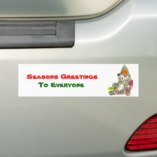 Kerstpanda Bumpersticker (Op auto)