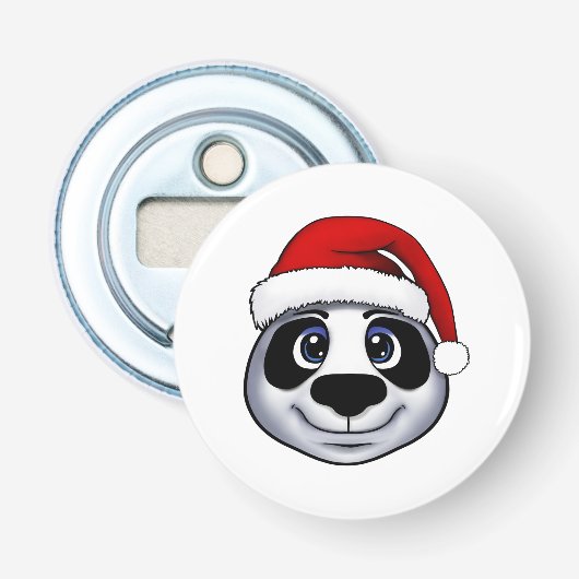 Kerstpanda Button Flesopener (Voorkant)