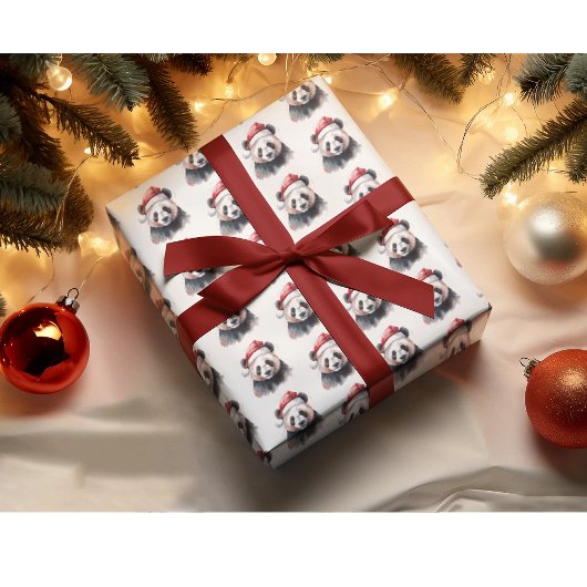 Kerstpanda Cadeaupapier