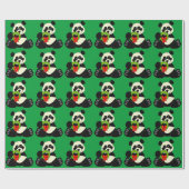 Kerstpanda Cadeaupapier (Vlak)