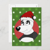 Kerstpanda-cartoon Feestdagenkaart (Voorkant / Achterkant)