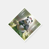 Kerstpanda die een hart vormt servet (Hoek)