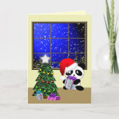 Kerstpanda Feestdagen Kaart (Voorkant)