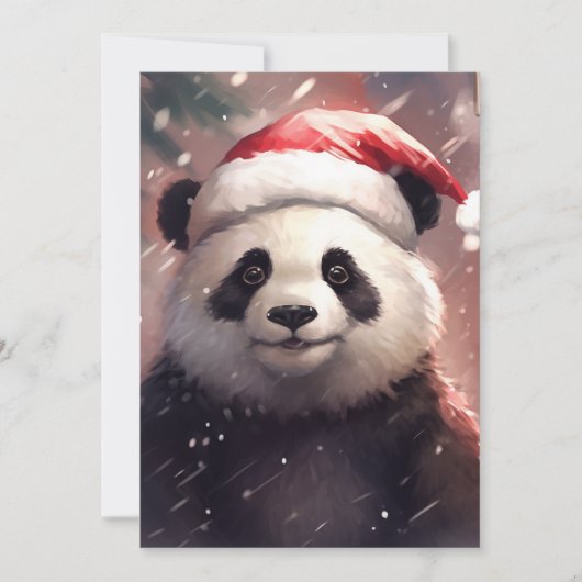 Kerstpanda Feestdagenkaart (Voorkant)