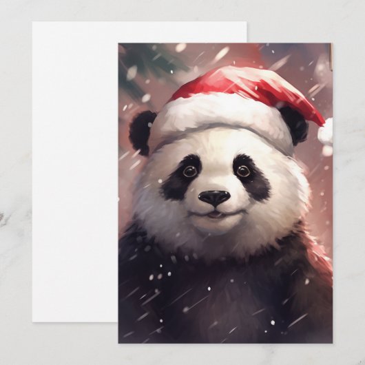 Kerstpanda Feestdagenkaart (Voorkant / Achterkant)