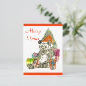 Kerstpanda Feestdagenkaart (Staand voorkant)