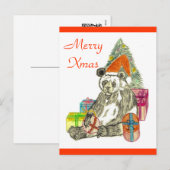 Kerstpanda Feestdagenkaart (Voorkant / Achterkant)