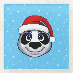Kerstpanda Glazen Onderzetter