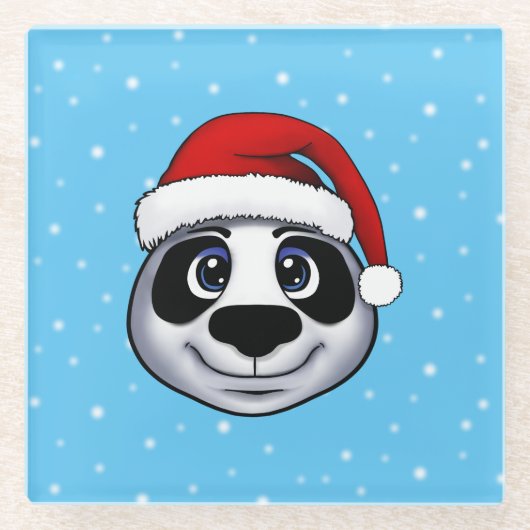 Kerstpanda Glazen Onderzetter (Voorkant)