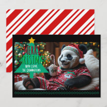 Kerstpanda in pyjama