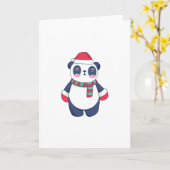 Kerstpanda Kaart (Gele Bloem)