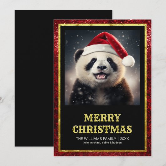 Kerstpanda Kaart (Voorkant / Achterkant)
