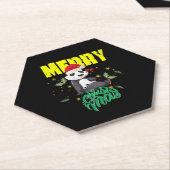 Kerstpanda Kartonnen Onderzetters (Schuin)