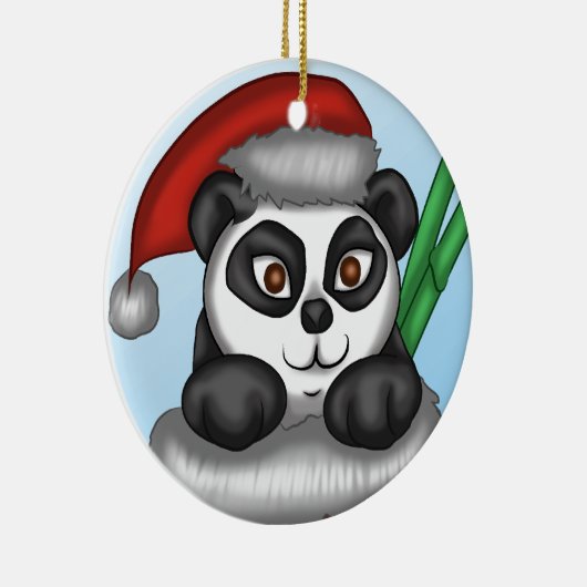 Kerstpanda Keramisch Ornament (Rechts)