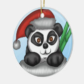Kerstpanda Keramisch Ornament (Links)