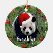 Kerstpanda Keramisch Ornament (Voorkant)