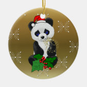 Kerstpanda Keramisch Ornament (Voorkant)