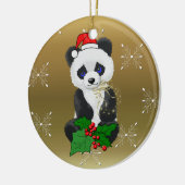 Kerstpanda Keramisch Ornament (Links)