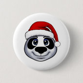 Kerstpanda Ronde Button 5,7 Cm (Voorkant)