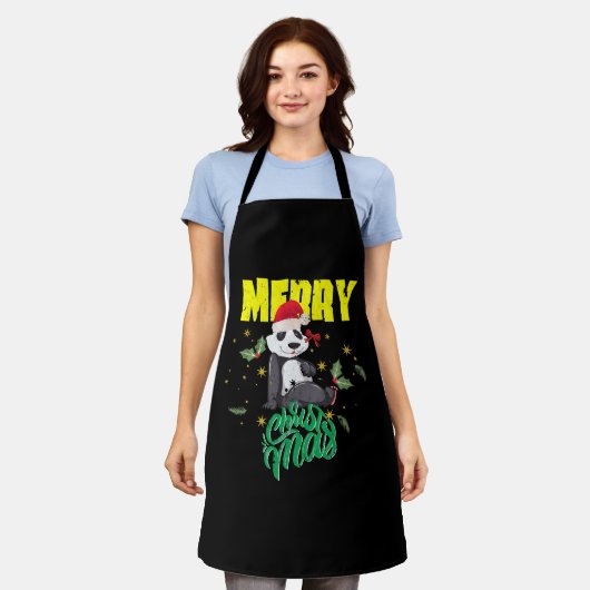 Kerstpanda Schort (Gedragen)