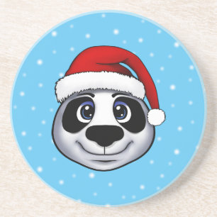 Kerstpanda Zandsteen Onderzetter