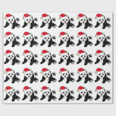 KerstpandaBeer in Santa Hat Cadeaupapier (Vlak)