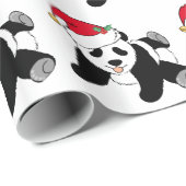 KerstpandaBeer in Santa Hat Cadeaupapier (Rol Hoek)