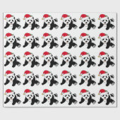 KerstpandaBeer in Santa Hat Cute Kinder Cadeaupapier (Vlak)