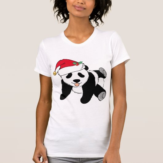 KerstpandaBeer in Santa Hat T-shirt (Voorkant)
