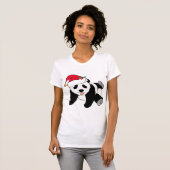 KerstpandaBeer in Santa Hat T-shirt (Voorkant volledig)