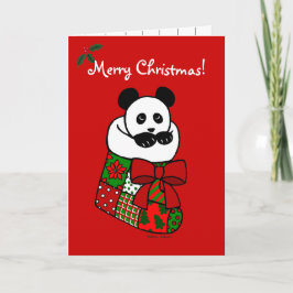 Kerstpandabezetting Feestdagen Kaart