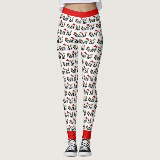 Kerstpanda's Leggings (Voorkant)