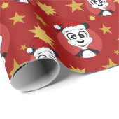 Kerstpandaverpakkingspapier voor cartoon cadeaupapier (Rol Hoek)