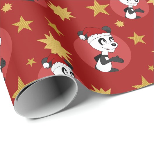 Kerstpandaverpakkingspapier voor cartoon cadeaupapier (Rol Hoek)