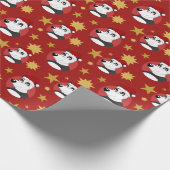 Kerstpandaverpakkingspapier voor cartoon cadeaupapier (Hoek)
