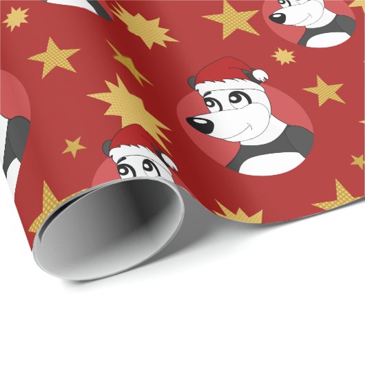 Kerstpandaverpakkingspapier voor cartoon cadeaupapier (Rol Hoek)