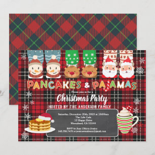 kerstpanelen en pyjama's feest rode flannel kaart