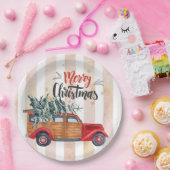  kerstpanelwagen papieren bordje (Feest)