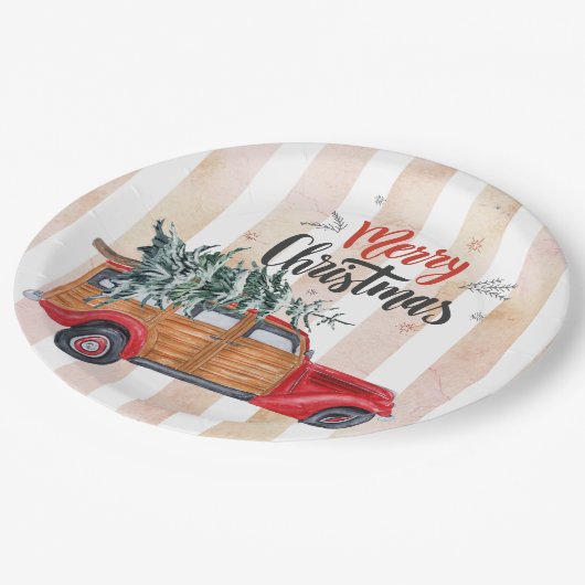 kerstpanelwagen papieren bordje (Gekanteld)