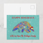 Kerstpangolin Cute Endangered Species Feestdagenkaart (Voorkant / Achterkant)