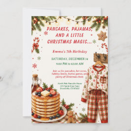 Kerstpannekoeken & Pyjama Verjaardagsfeestje Kaart
